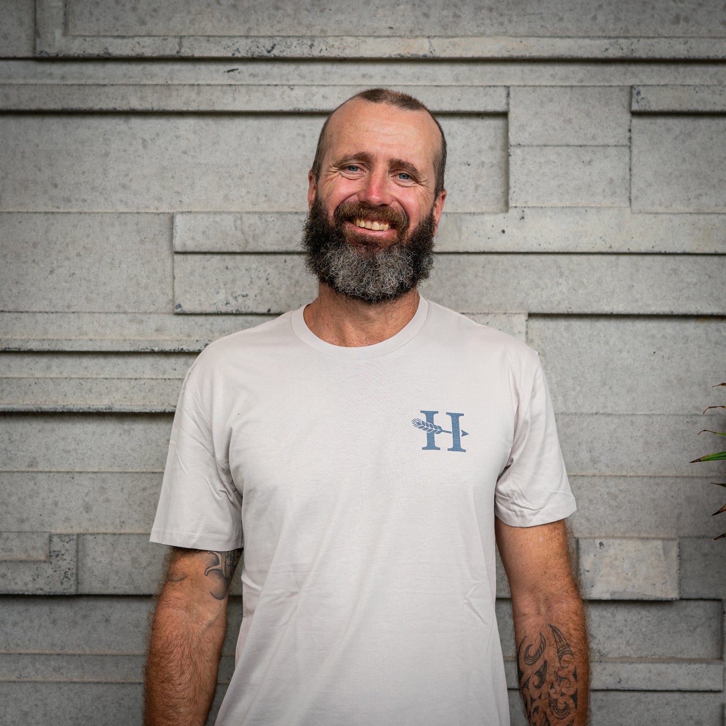 OG Logo Tee | Bone - Blue Charcoal