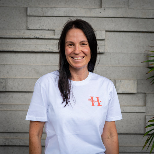 OG Logo Tee | White - Coral/Grey